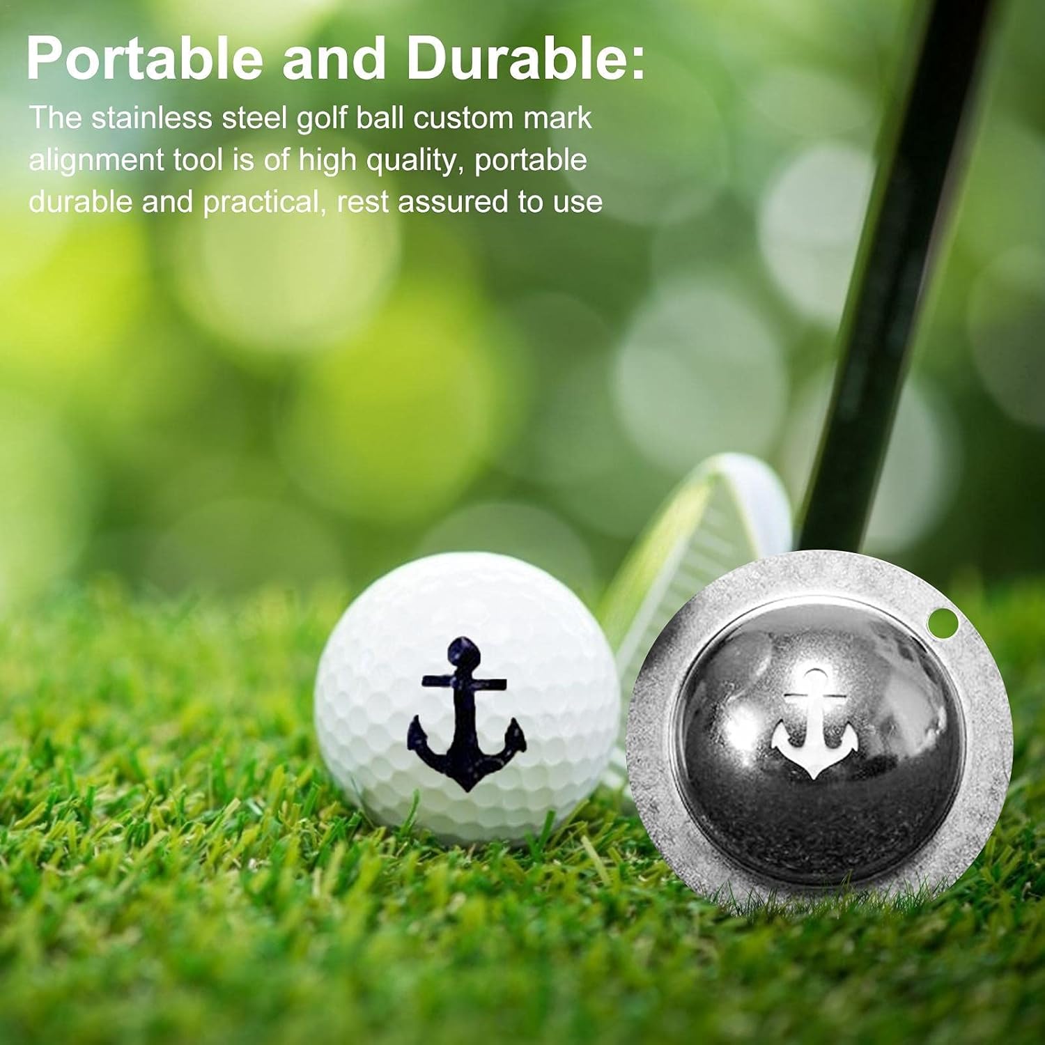 review A/A Stainless Steel Cup Golf Ball Marker Stencil Personalized Golf Balls Tool Alignment Tool Stainless Steel Golf Ball Marker Stamp