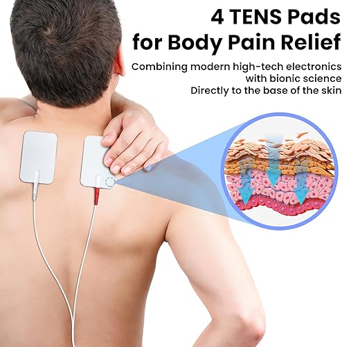 Miniatura 3 de EMS & TENS Estimulador de neuropatía de pie (elegible para FSA HSA) con 4 almohadillas corporales, estimulador nervioso EMS seguro para circulación,