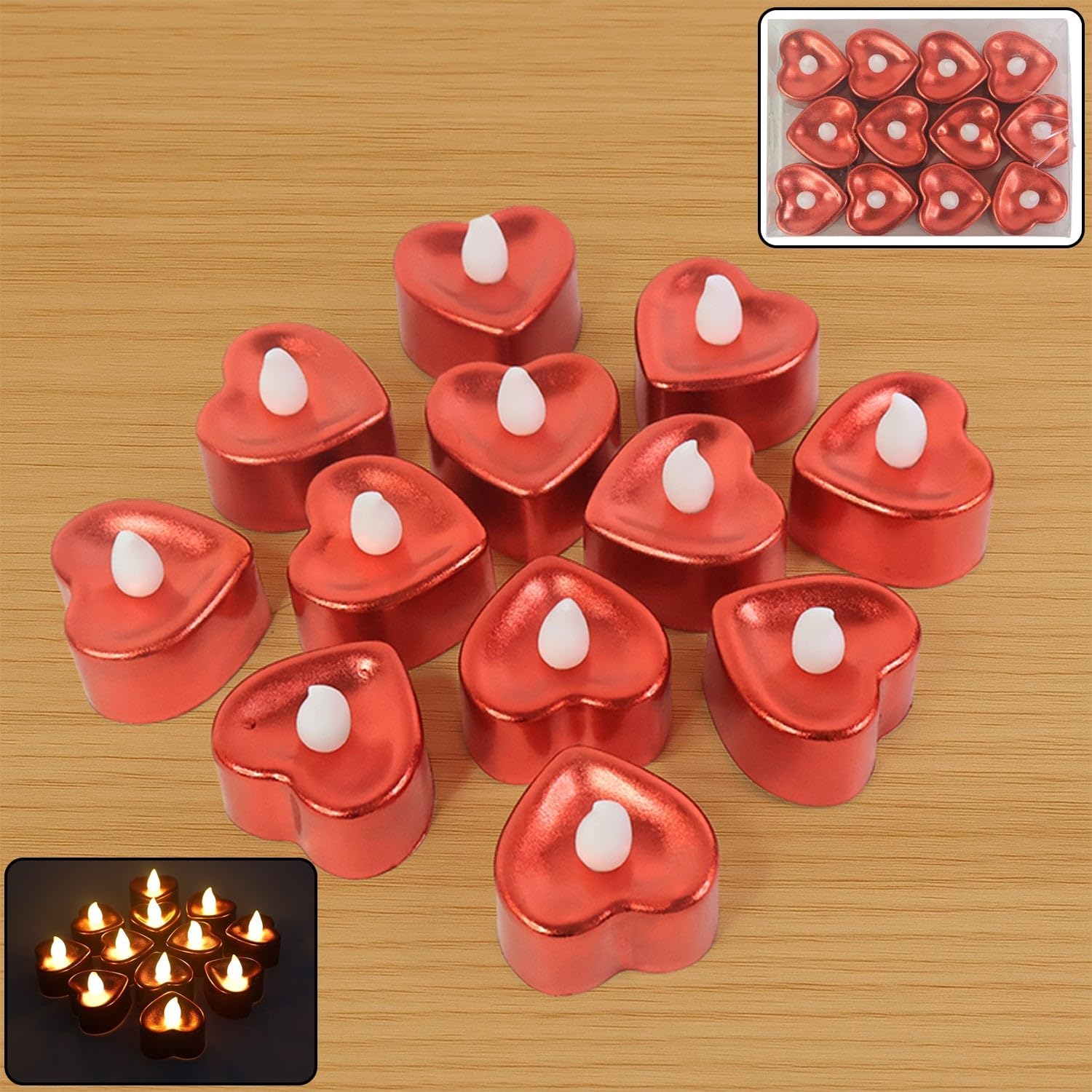 Heart Shaped LED Tea (12 Pc) | Home Decor-image-45