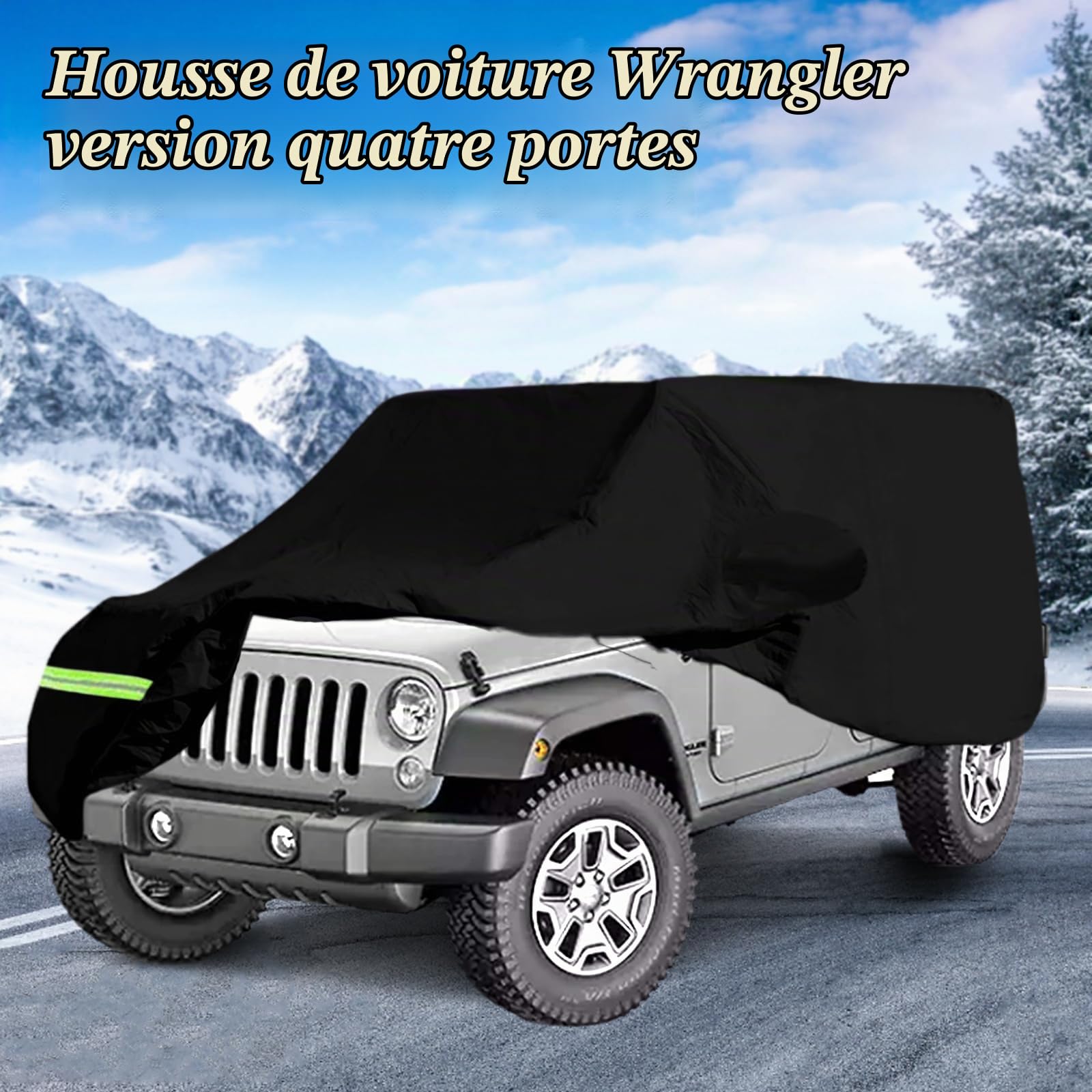 Housse De Voiture Imperméable pour Wrangler 4 Portes, Anti UV, pour Extérieur Et Intérieur, pour Cj, Yj, Tj Et Jk, 4 Portes, Couverture De Garage Complète Hiver éTé Toutes Saisons