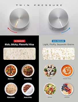 CUCKOO Twin Pressure Rice Cooker 6-Cup Uncooked / 12-Cup Cooked with Induction Heating Technology, 20 Menu Modes with Voice Guide, Versatile Rice Maker Multi-Cooker & Pressure Cooker (CRP-LHTR0609FW)