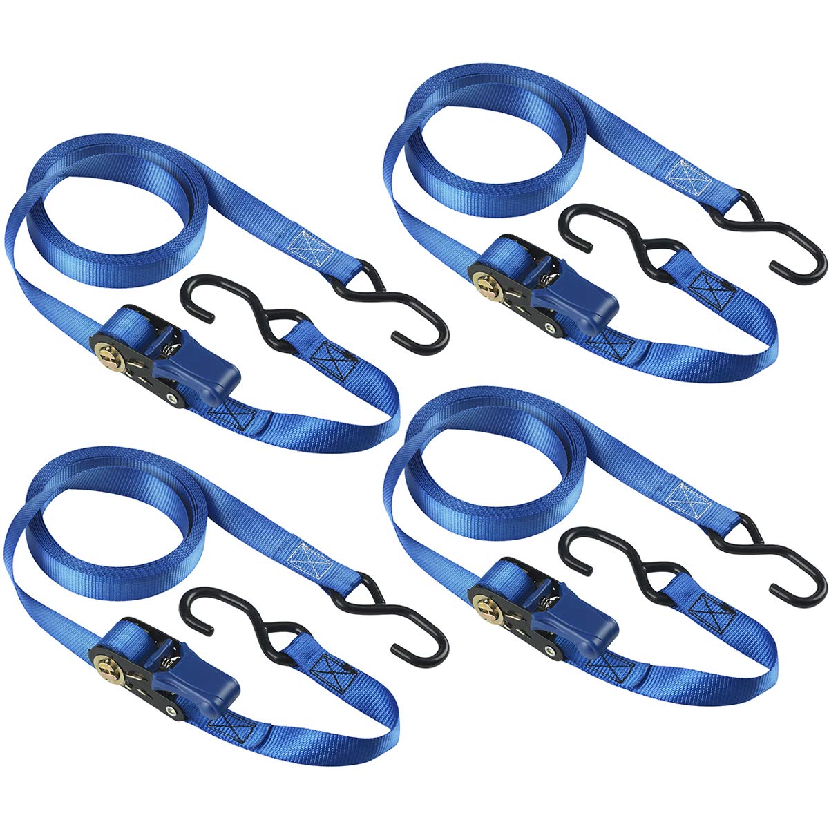 Cinghie Di Fissaggio Master Lock 4368EURDAT - Con Moschettone, 2m X 2.5cm, Set Da 2, Blu