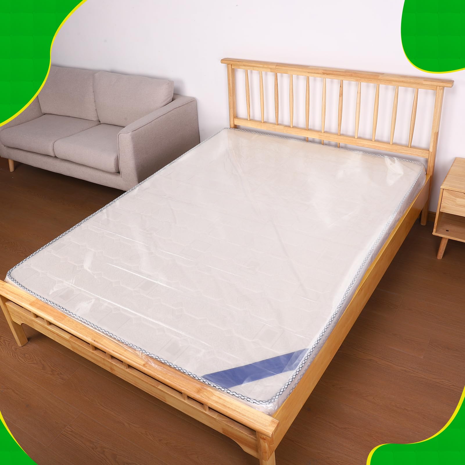 Coprimaterasso per trasloco, 2 coprimaterassi in plastica, impermeabili, king size, 240 x 200 x 35 cm, riutilizzabili, per riporre i materassi