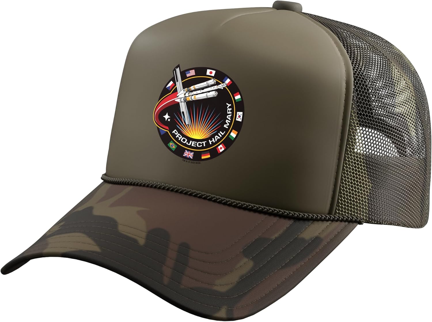 Project Hail Mary Spaceship Mission Badge Poster Trucker Hat with Adjustable Mesh Back