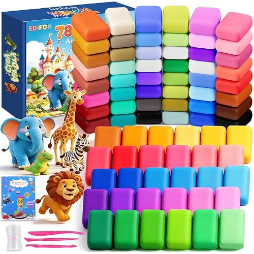 EDIFON Air Dry Clay, 78 Colors Foam Magic Modeling Clay