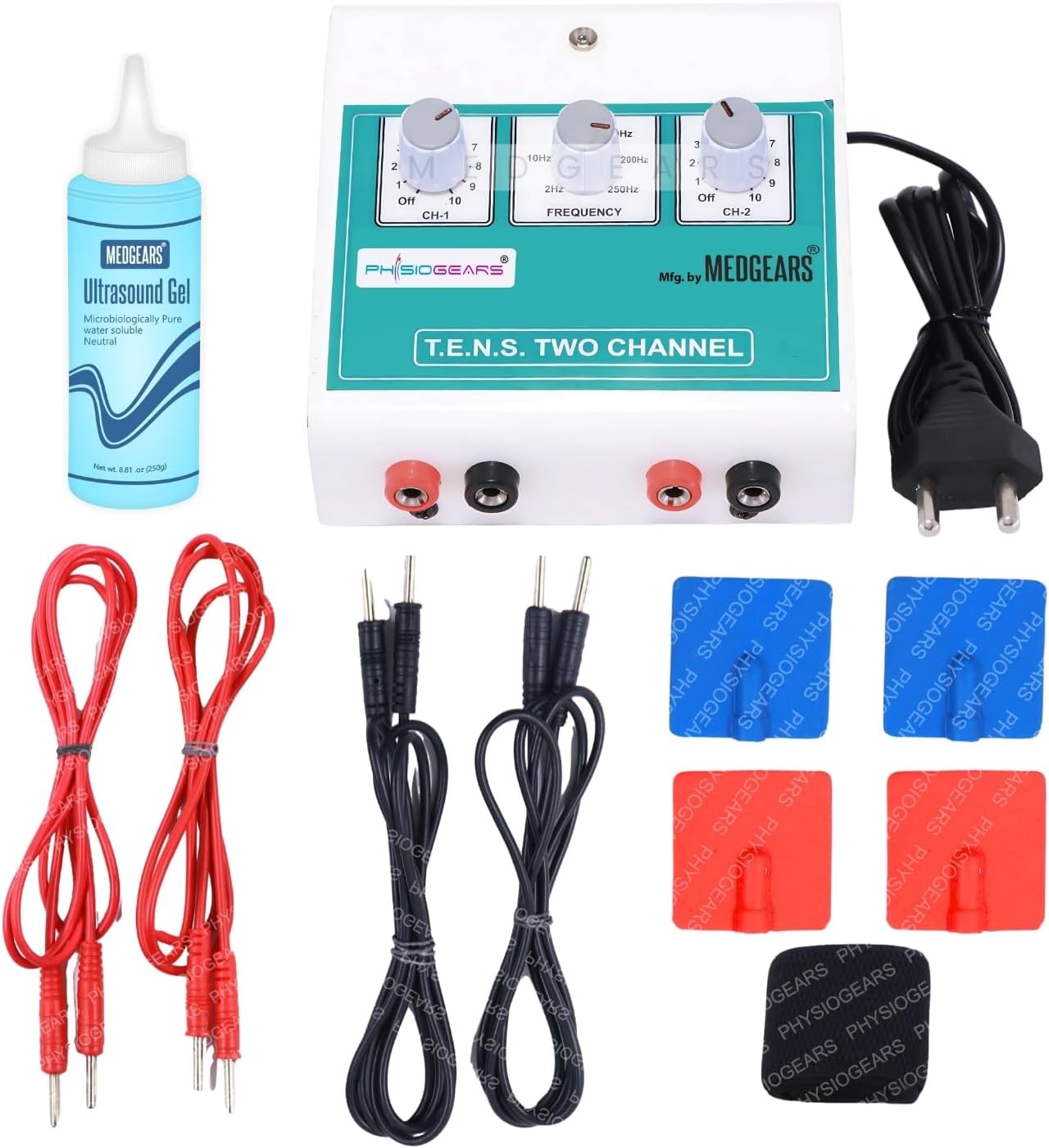 Mini Tens Two Channel Portable Nerve Stimulator Electrotherapy Physiotherapy Compact Machine with One Year Warranty (Electrode Pad)