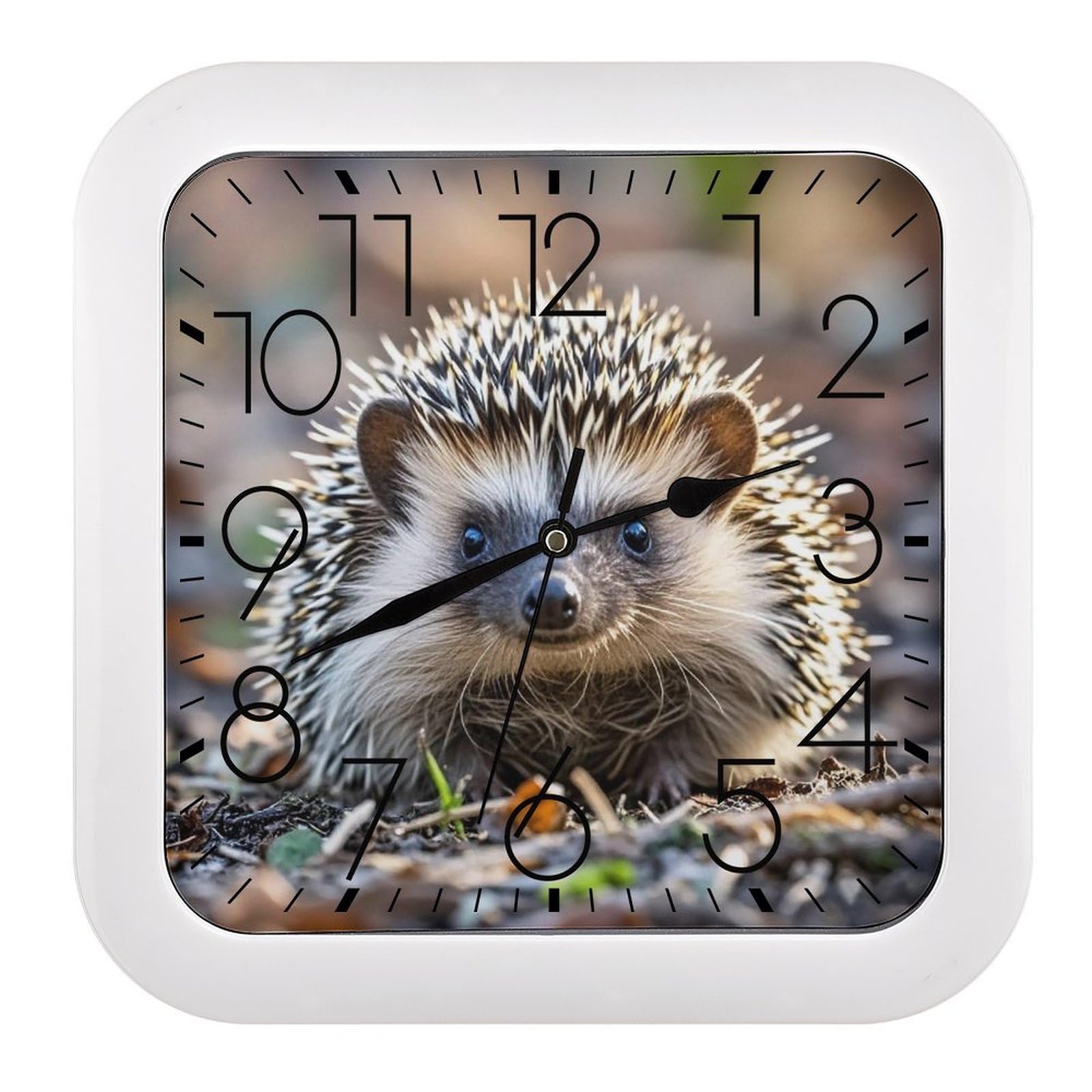 LZQPOEAS Hedgehog Wall Clock Fashionable Versatile Silent Wall Clock Simple Elegant Non Ticking Analog Clocks Easy to Install Square Modern Clocks for Home Decoration