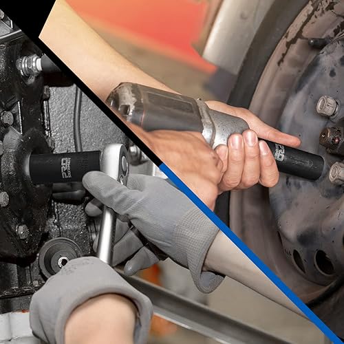 Miniatura 6 de Prostormer - Juego de llaves de vaso de impacto de 12", 17 piezas de 38 a 1-14 pulgadas, kit de enchufes profundos estándar SAE con barras de