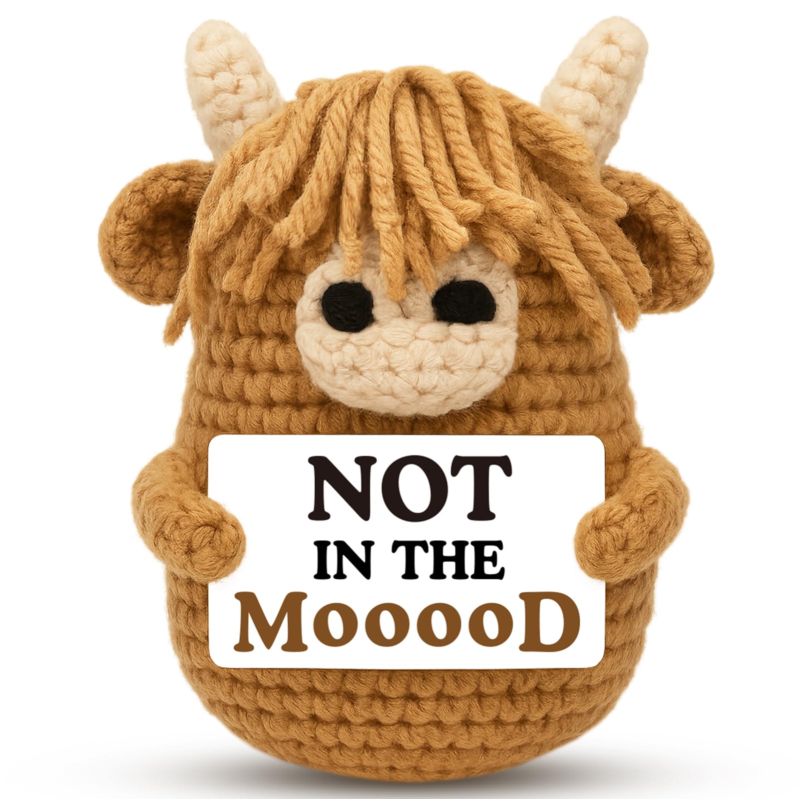 zavvoolly Funny Highland Cow Gifts for Women Men, for Coworkers Boss, Sassy Crochet Knitt…