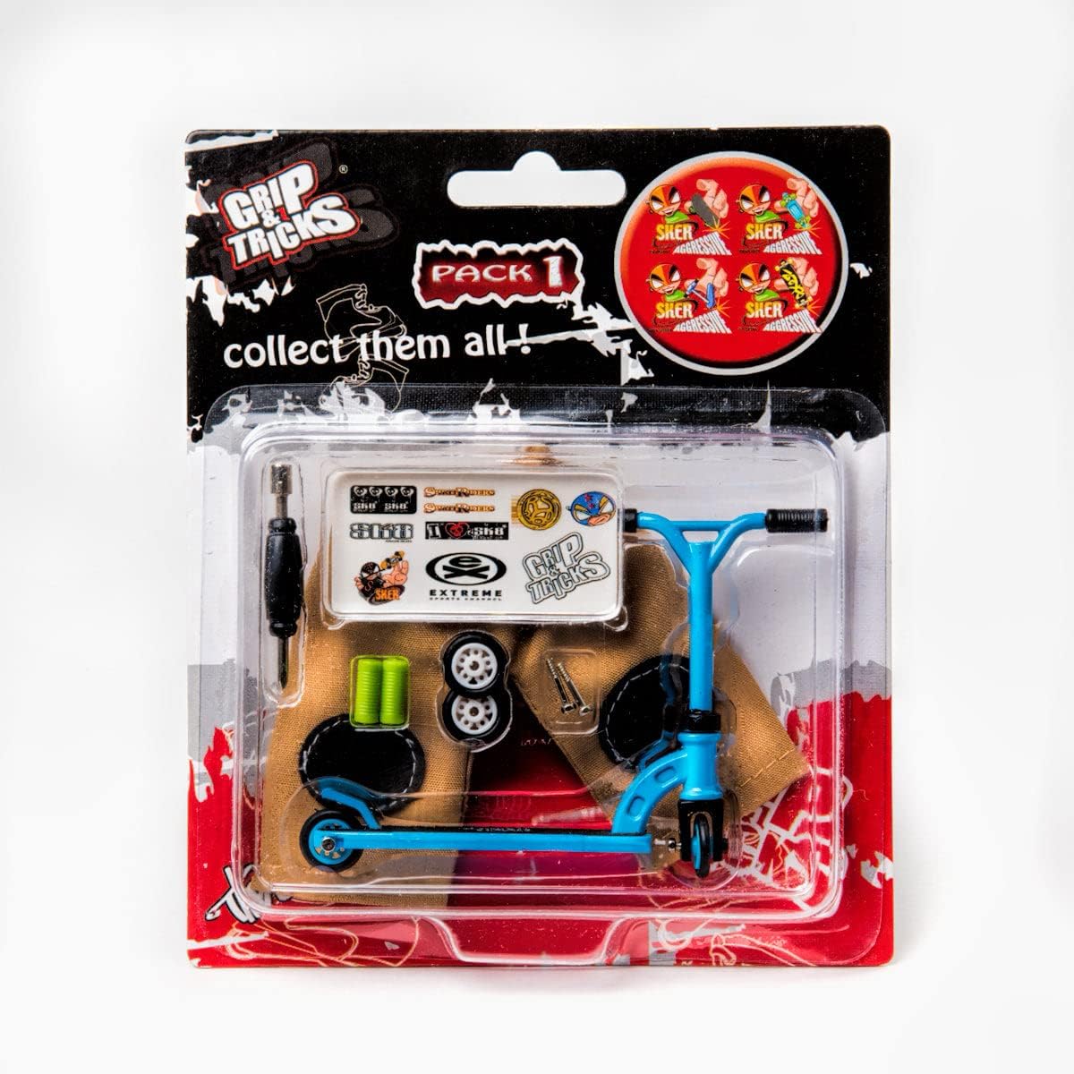 Grip & Tricks F-Scoot Finger Scooter Stunt,for unisex children Blue