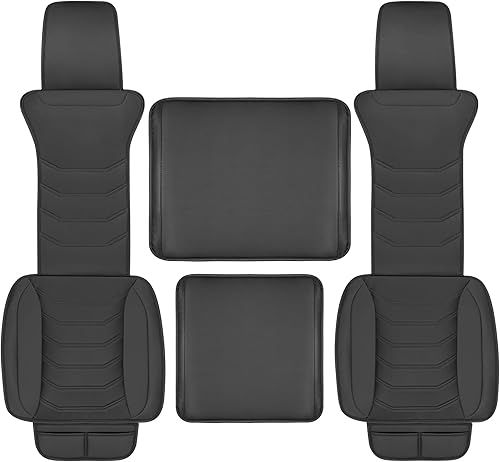 Miniatura 9 de Motor Trend LuxeFit - Funda de asiento trasero de pelo sintético negra para asiento trasero de automóvil funda acolchada para asiento de coche con