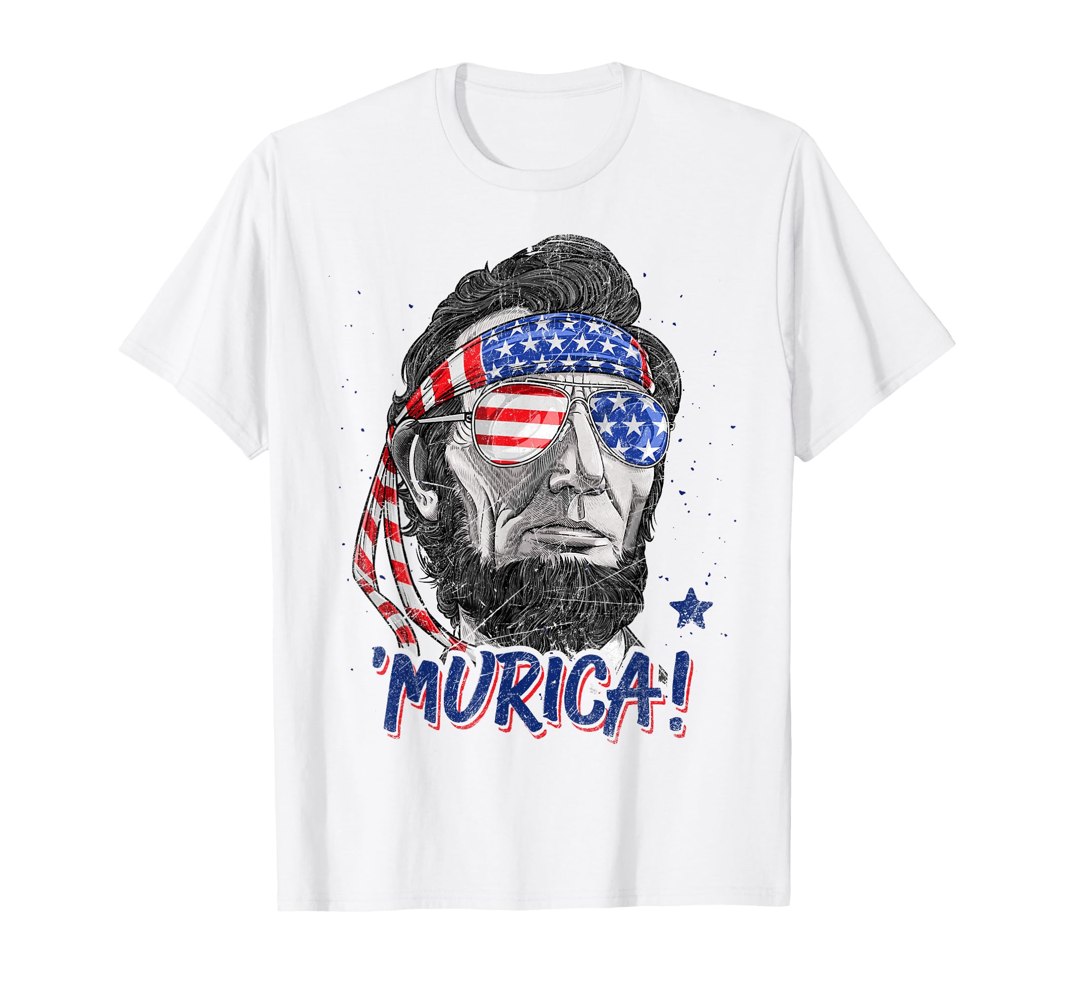 Abraham Lincoln 4th of July Murica Men Women American Flag T-Shirt