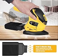 Vista 4 de Lijadora de detalles inalámbrica compatible con batería DeWalt de 20 V Max (solo herramienta), 12,000 OPM, 10 papeles de lija, bolsa de polvo
