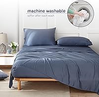Vista 9 de YnM Exclusiva funda de edredón refrescante para mantas con peso con 16 cuerdas (azul gris, 48 x 72 pulgadas)