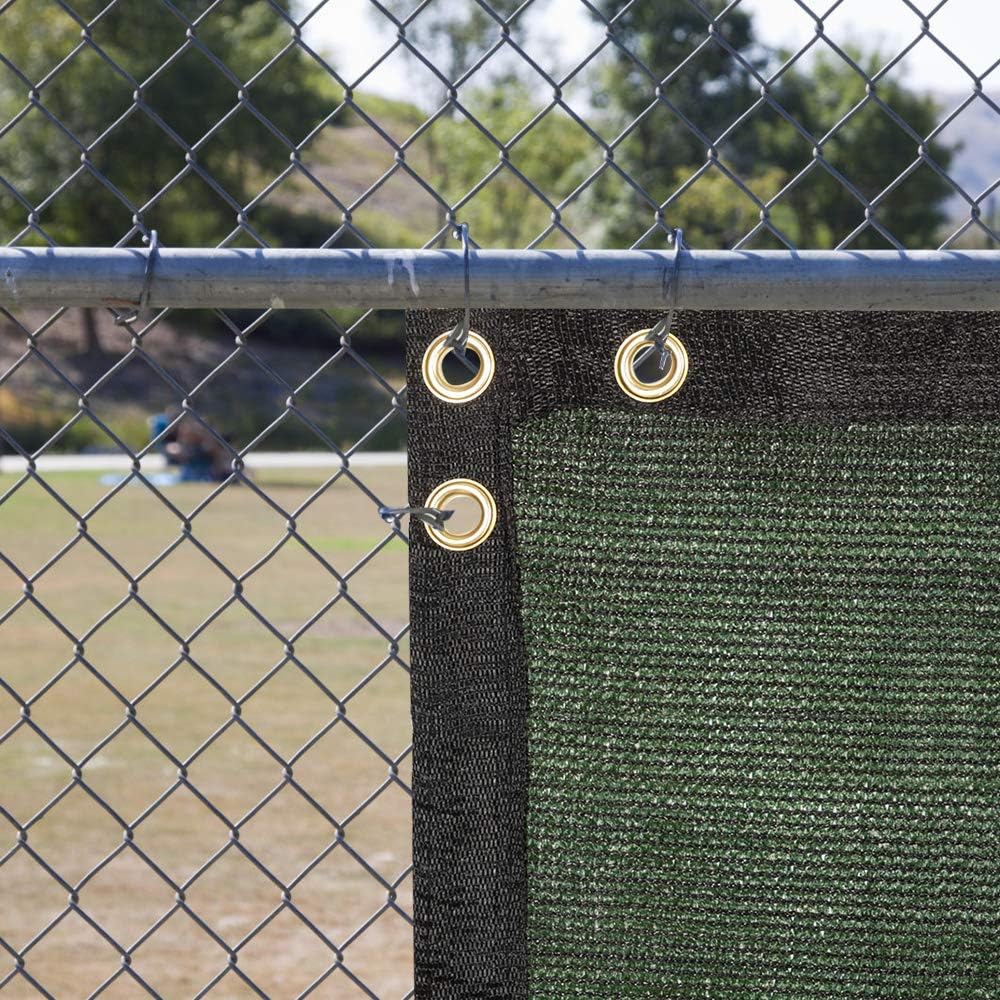VINGLI 6' x 50' Green Privacy Fence Screen,Shade Cloth Commercial Grade 190 GSM 90% Blockage,Heavy Duty Windscreen Mesh Fence Cover,Bindings & Grommets,Cable Zip Ties Included