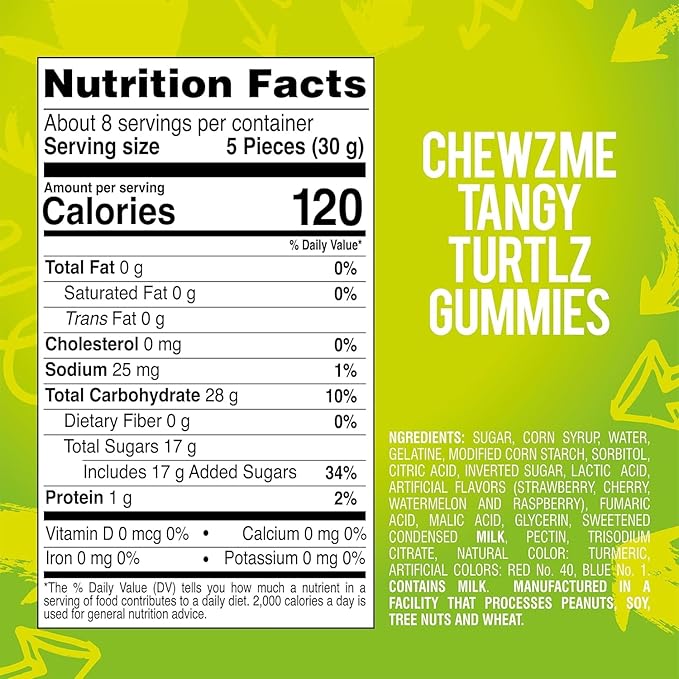 Colombina ChewzMe Tangy Turtlz Gomitas Sabores Surtidos 8 oz miniatura 2