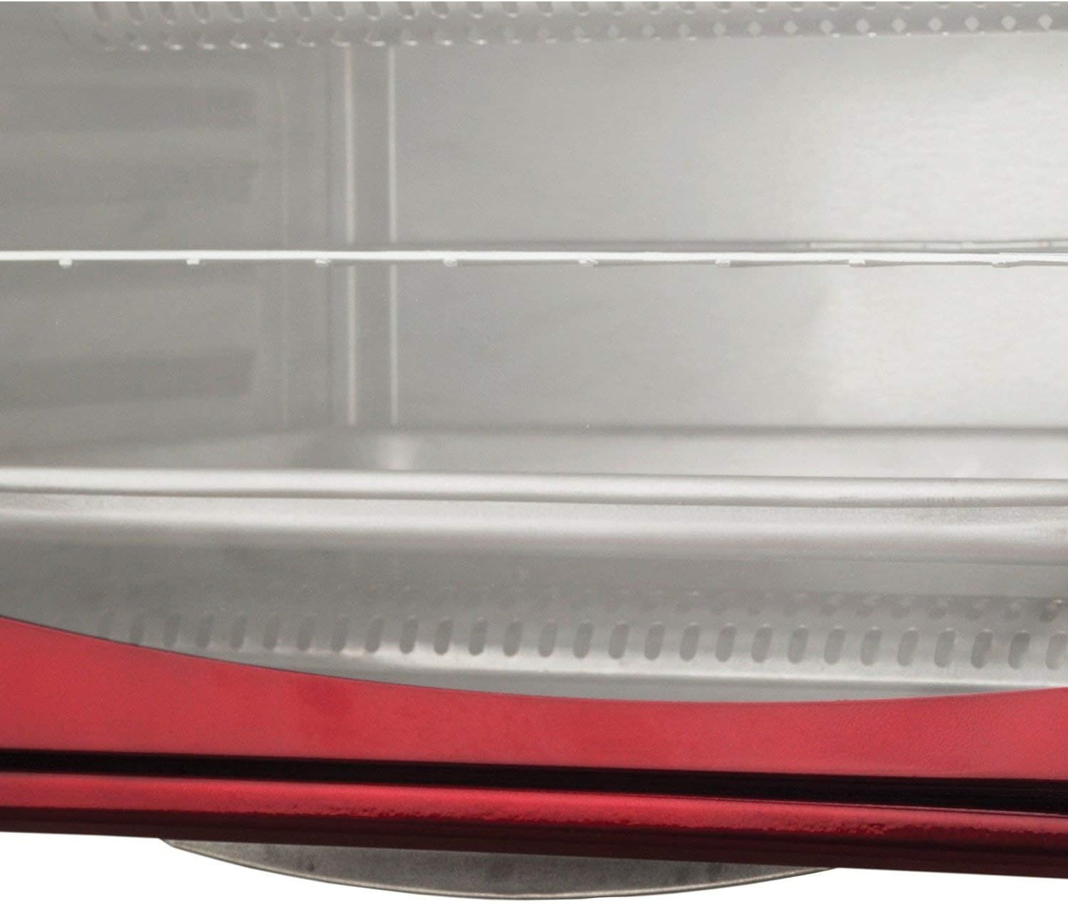 Brentwood TS-345R Toaster Oven Stainless Steel, 4-Slice, Red (Renewed)