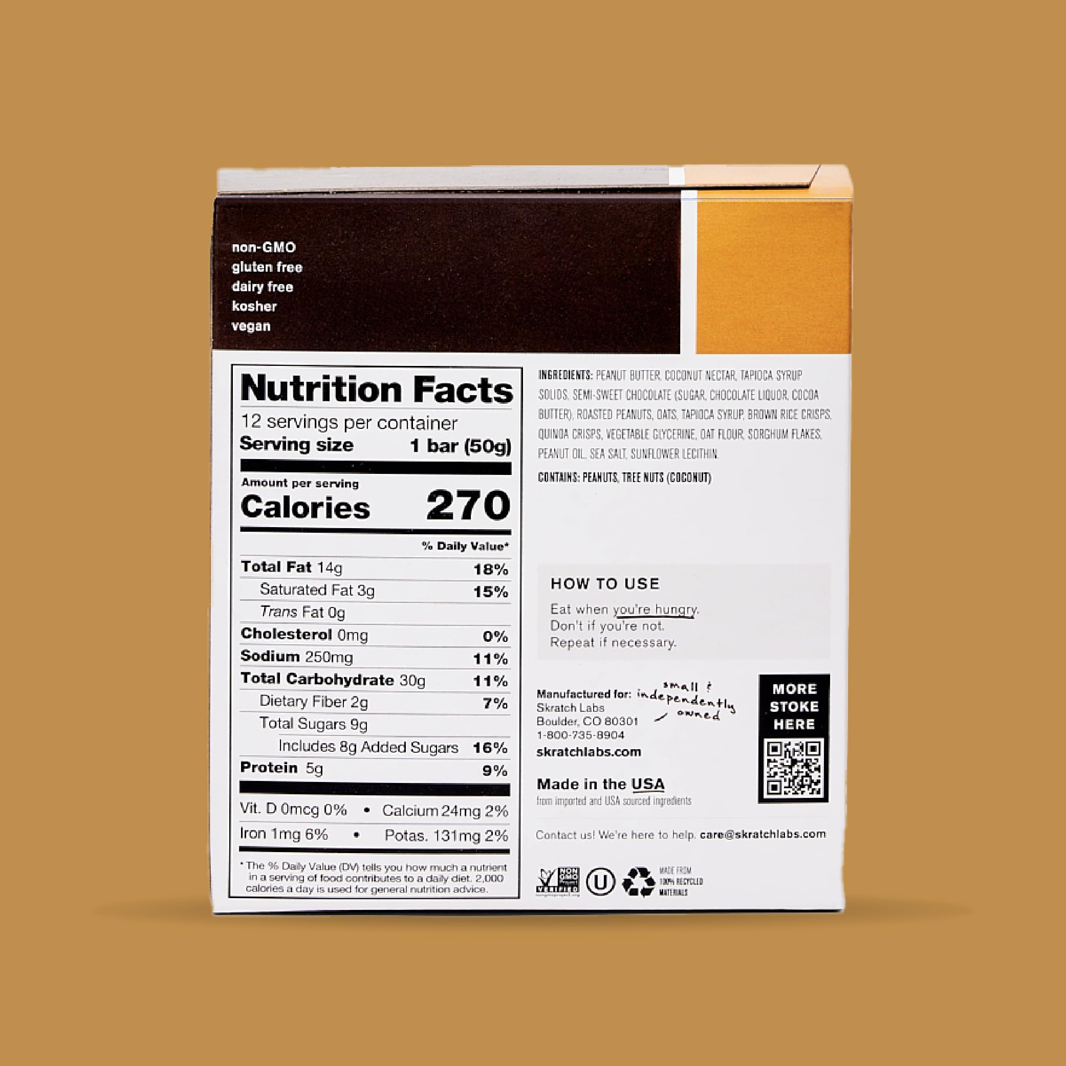 Skratch Labs Energy Bars, Peanut Butter Chocolate, 12 Pack — Amazon image 3