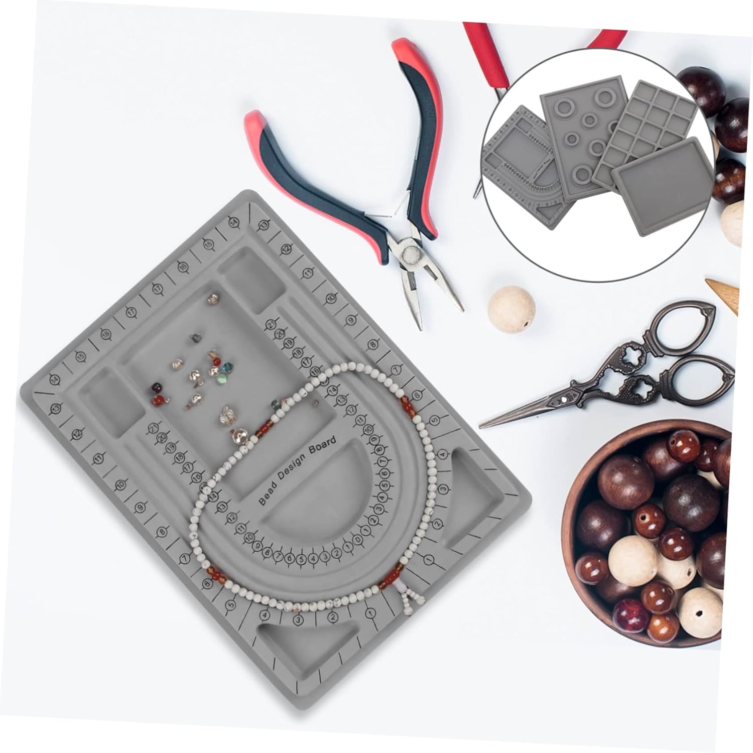 4pcs Jewelry Design Boards Bead Tray for Bracelet and Necklace Making Beaded Jewelry Organizer Trays for DIY Crafting and Precise Sizing