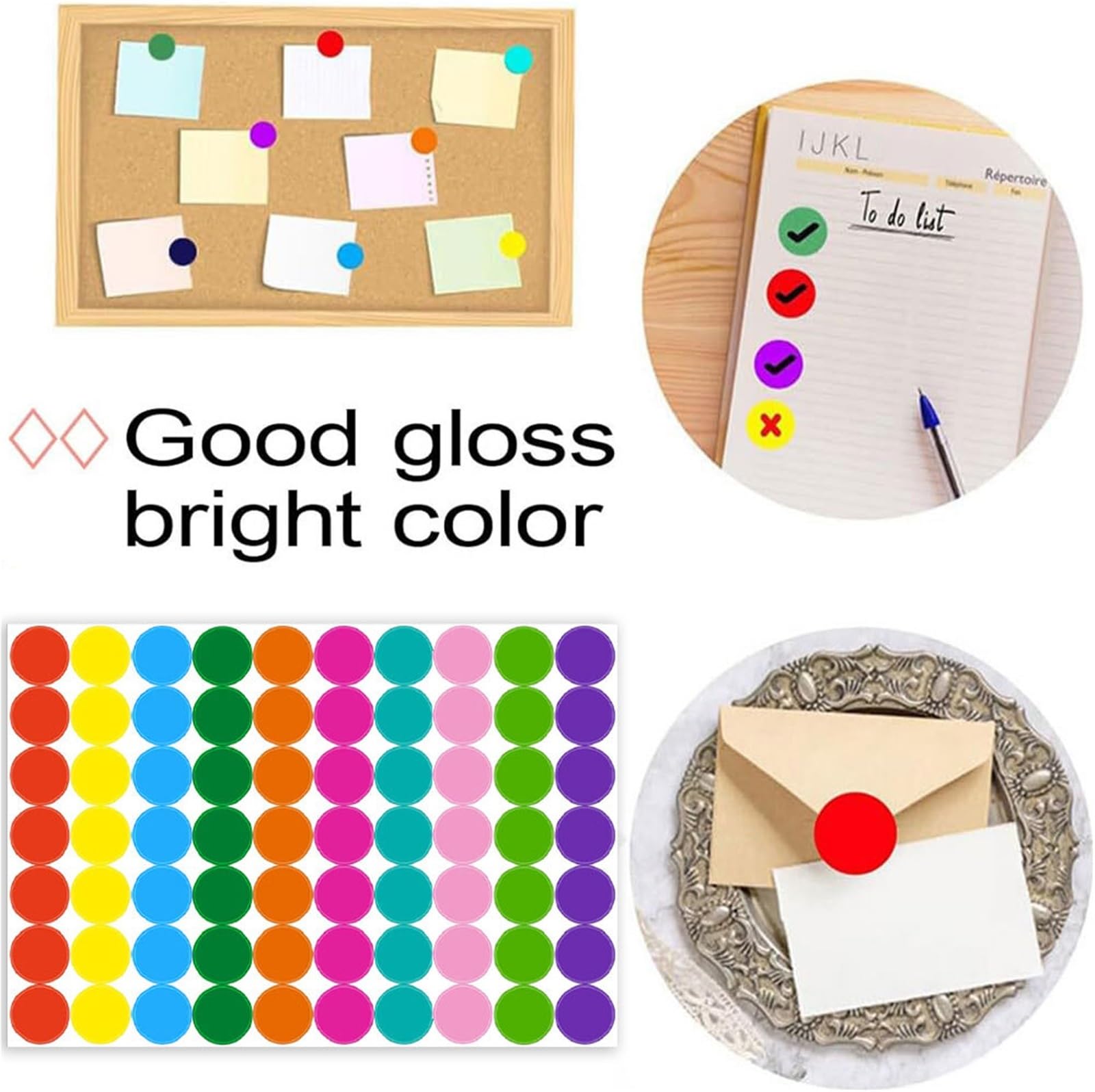 Adesivi colorati a pois, 7000 pezzi, adesivi rotondi per codifica a colori, etichette rotonde per prezzi, etichette a pois (misto)
