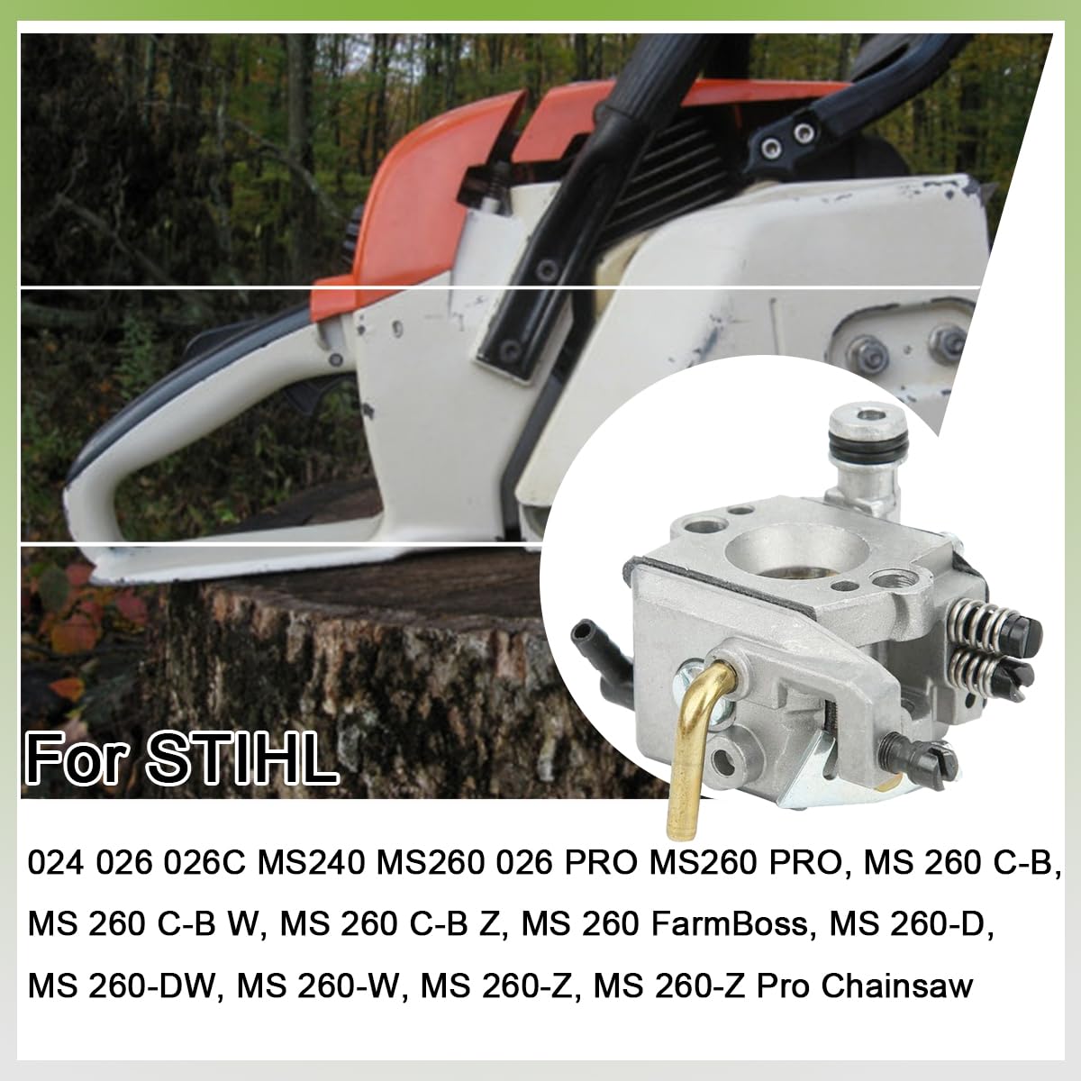 ZAMDOE Vergaser für Stihl 024 026 PRO MS260 MS240 MS260 PRO Kettensäge Ersetzt 1121 120 0610 WT-403B WT-403A mit Luftfilter Zündkerze Kraftstoffleitungssatz
