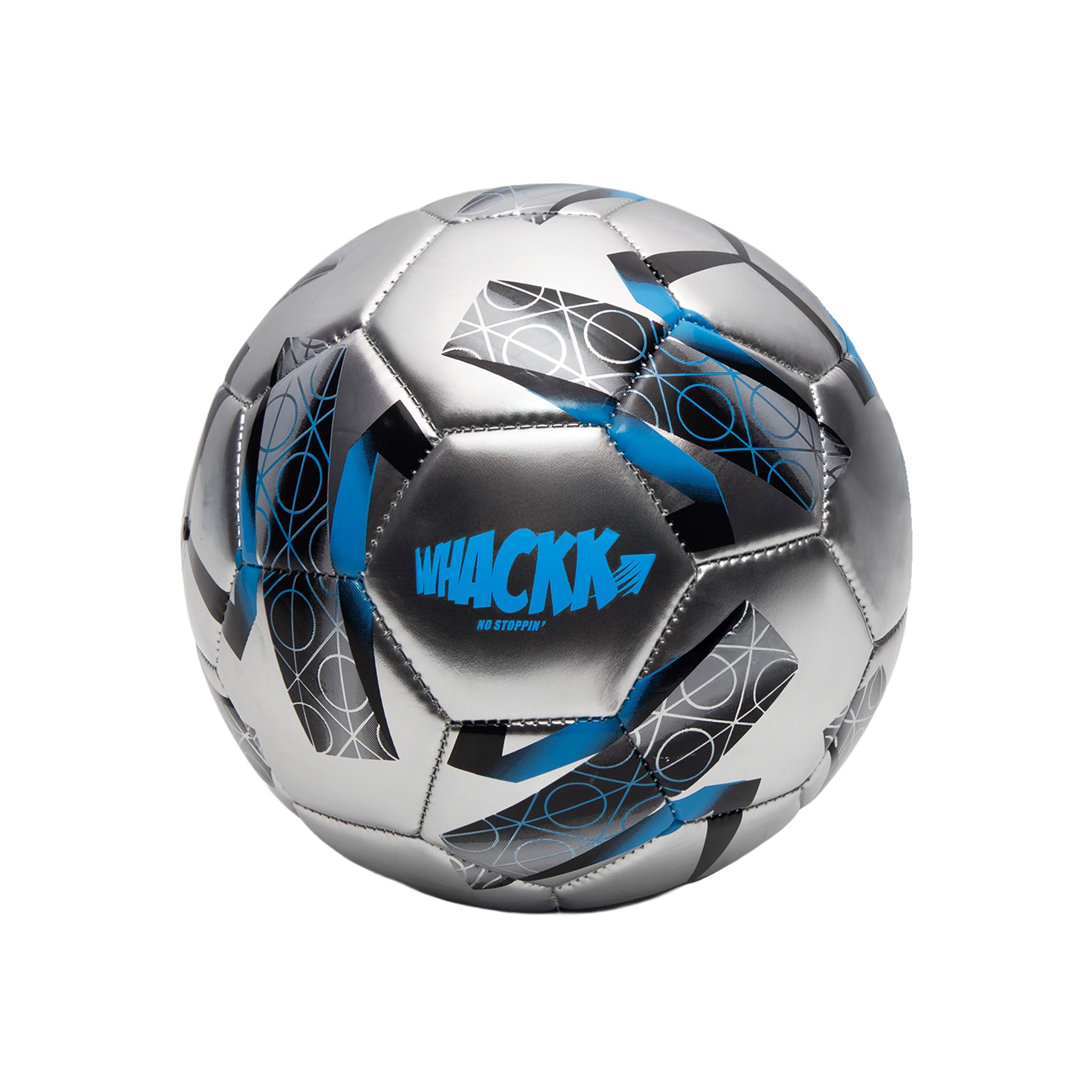 Whackk Kempes HT-CTPU Football Silver Blue Size 5 Soccerball Hand Stitched for Practice & Training - Original PVC Waterproof. 3 Layered Ideal Sports Ball for All Ages on Ground, Grass and Turf-image-44
