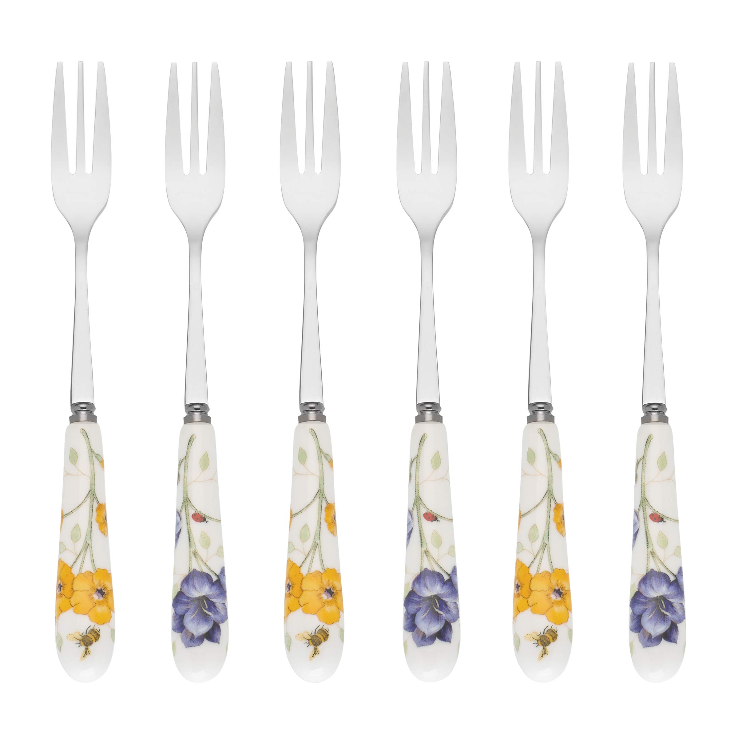 Lenox890917 Butterfly Meadow FW Cocktail Fork S6, Porcelain, Multicolor