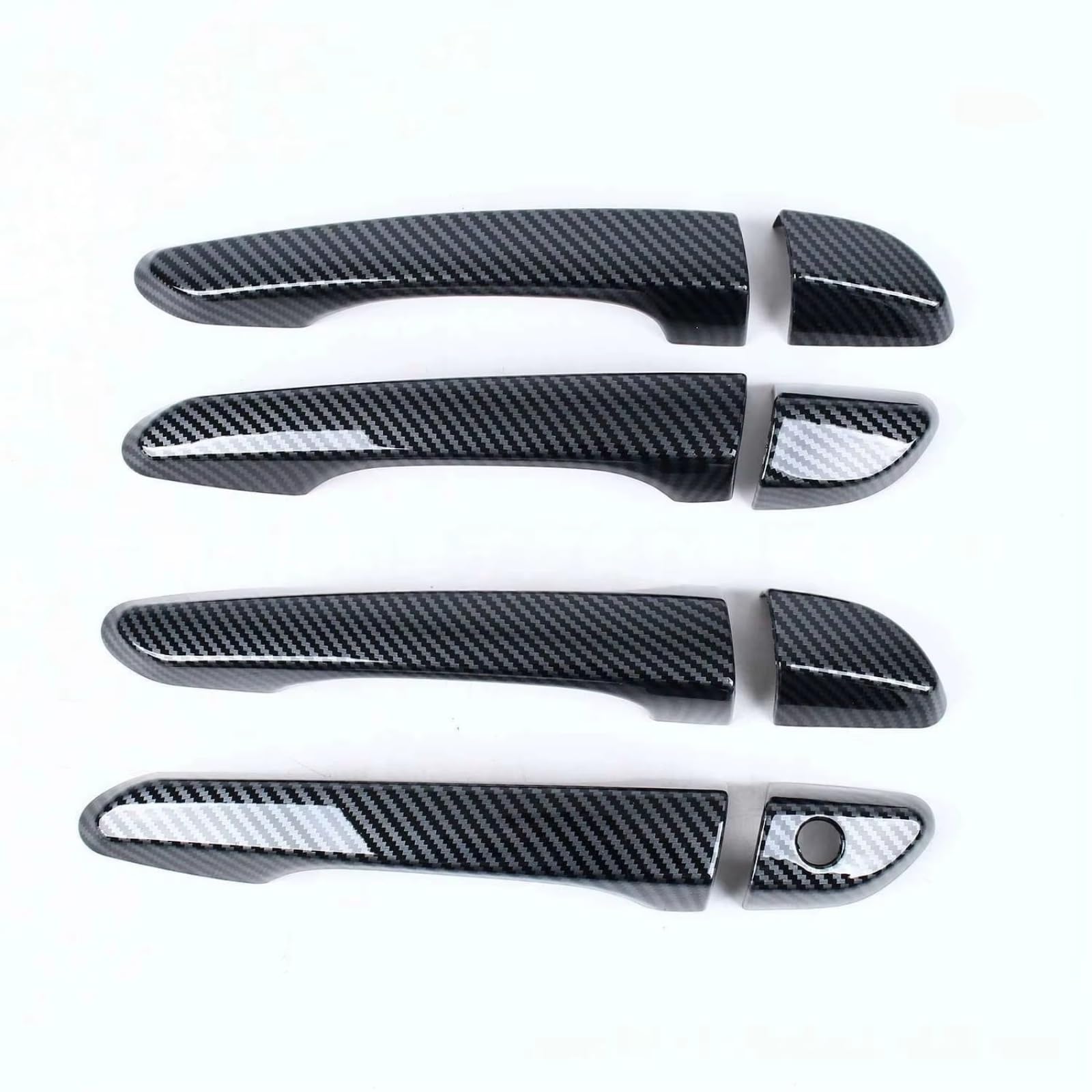 Qdzvalumv Carbon Fibe Car Door Handles Cover Shell Compatible With For Tucson 2015-2019 Car Exterior Door Handle Cover Sticker Decoration Trim Set(Carbon Fibe)