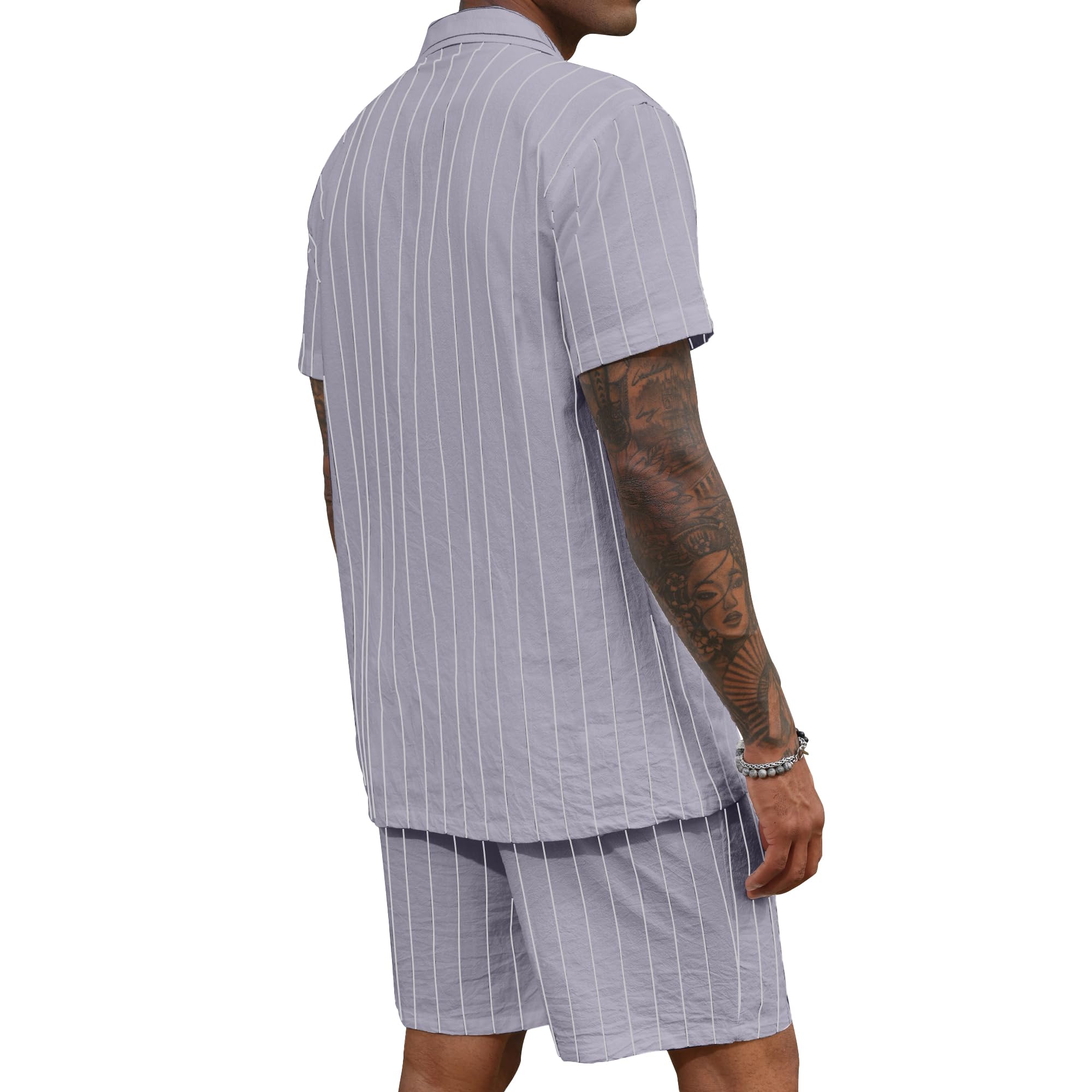 Set di camicie e pantaloncini da uomo casual a maniche corte hawaiane 2 pezzi moda abbottonatura giù estate spiaggia vacanze vestiti per uomo