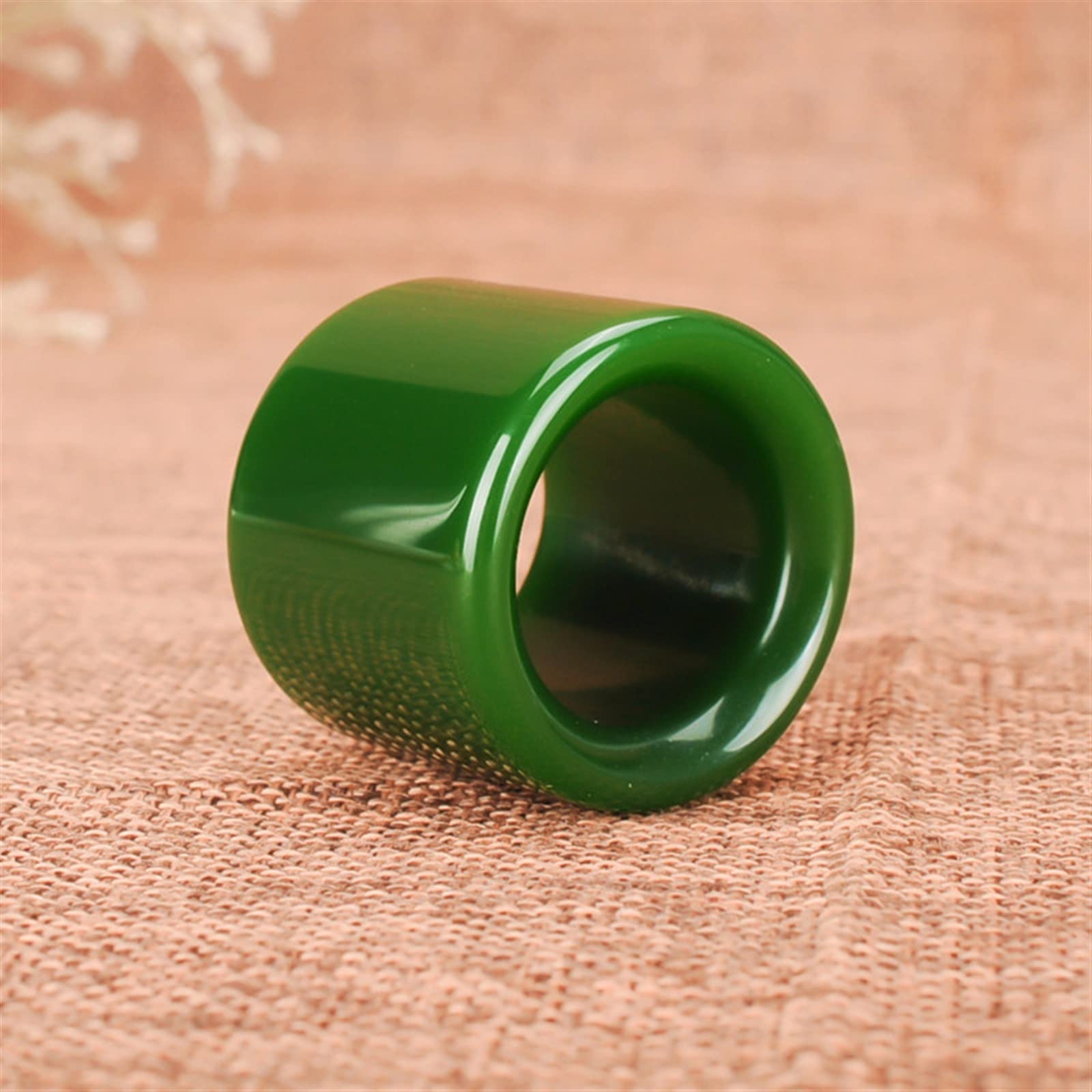 HMJGDHX 22 mm chinesischer grüner Jade-Ring, Daumenring, Schmuck, Glücksbringer, dominanter Ring für Männer und Frauen, feiner Jade-Schmuck