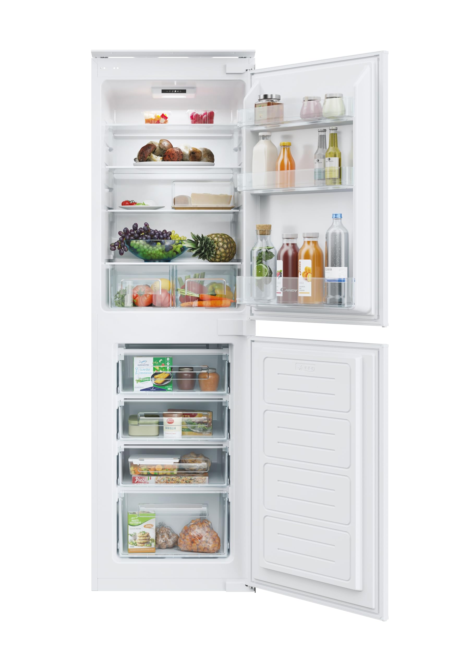 Candy Cb50s518ek Integrated 50/50 Fridge Freezer - Sliding Hinge, White