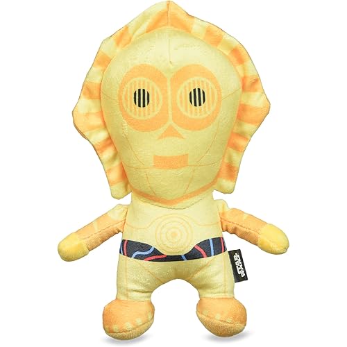 STAR WARS 9" C-3PO Plush Squeaker Toy | 9” C-3PO Plush Squeaker Pet Toy Toy for Dogs Mandalorian C-3PO Stuffed Animal 6 inch | Dog Chew Toy, Squeaky Dog Toy (FF19164)