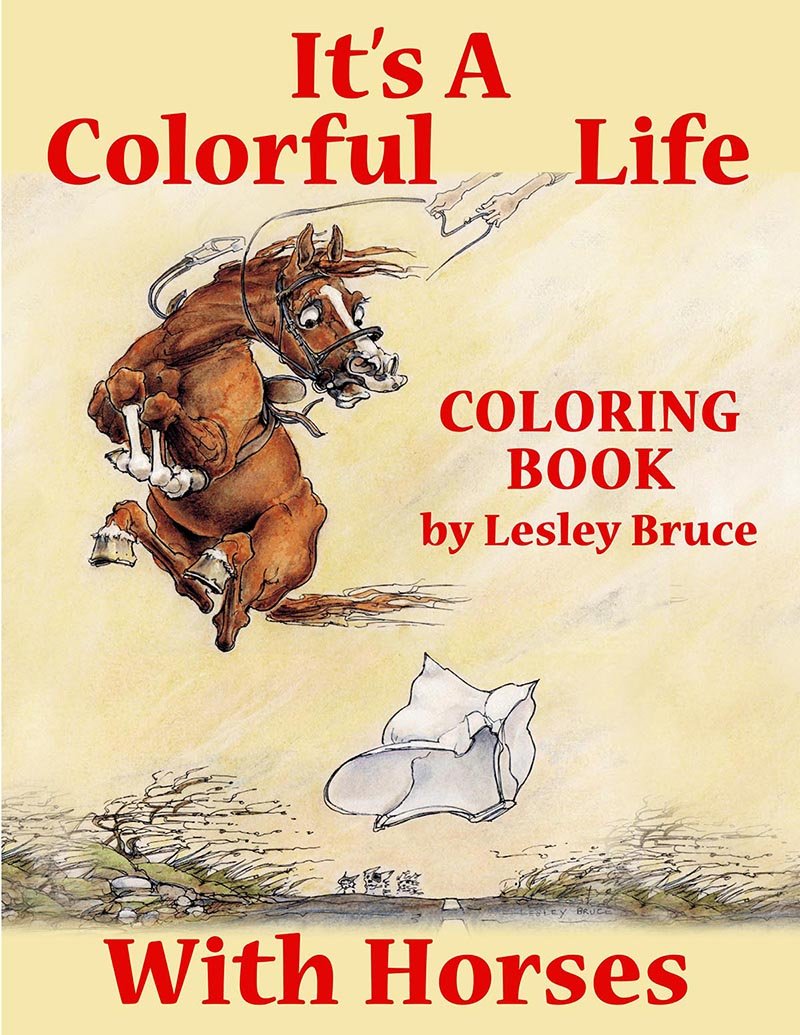 HoofPrints It's A Colorful Life with Horses Adult Coloring Book by Lesley Bruce