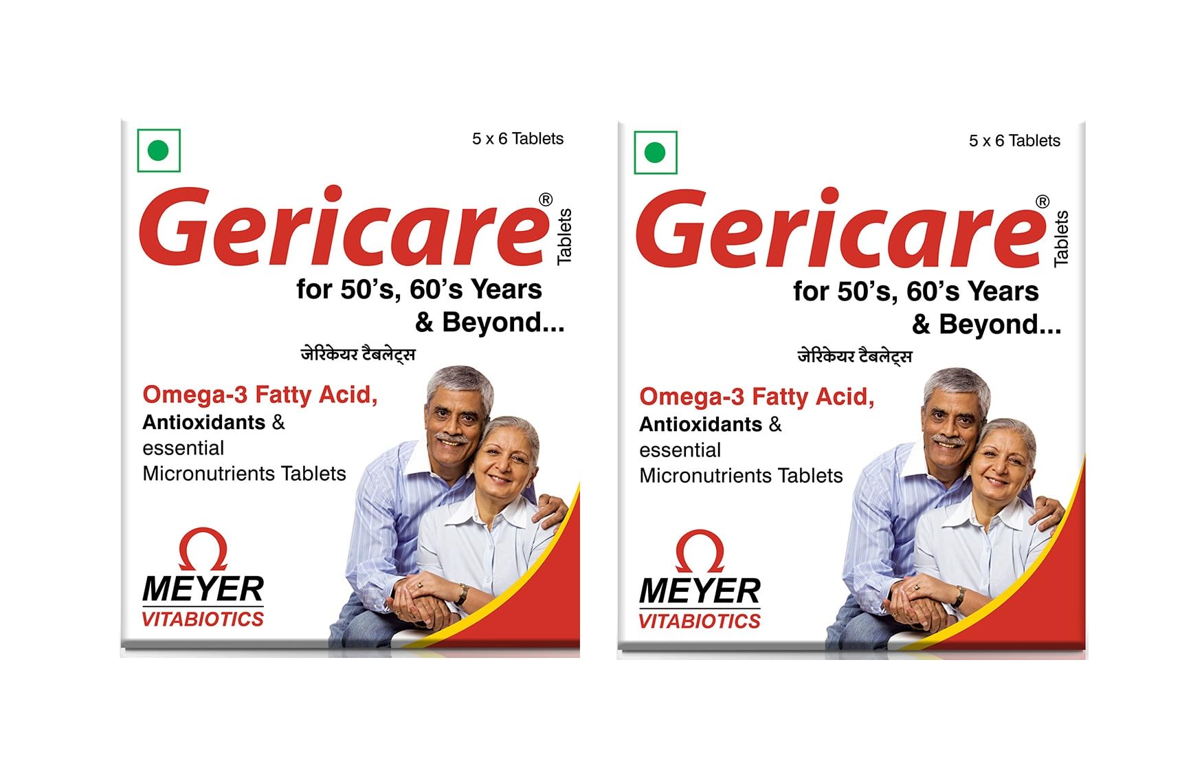 Gericare 30 Multivitamin Tablets For 50'S,60'S And Beyond ||Improve Anti-Oxidant Defence & Immune System || Reduce Health Risks Associated With Advancing Years, Pack 2