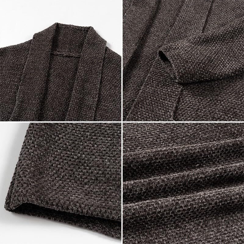 Mens Long Sleeve Sweater Cardigans Fall Draped Cozy Open Front Shawl Collar Business Work Cardigan3