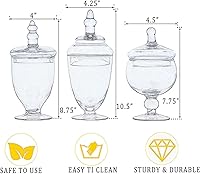 Vista 4 de Apothecary - Tarros decorativos de cristal para dulces, exhibición de buffet, elegante tarro de almacenamiento, recipientes decorativos