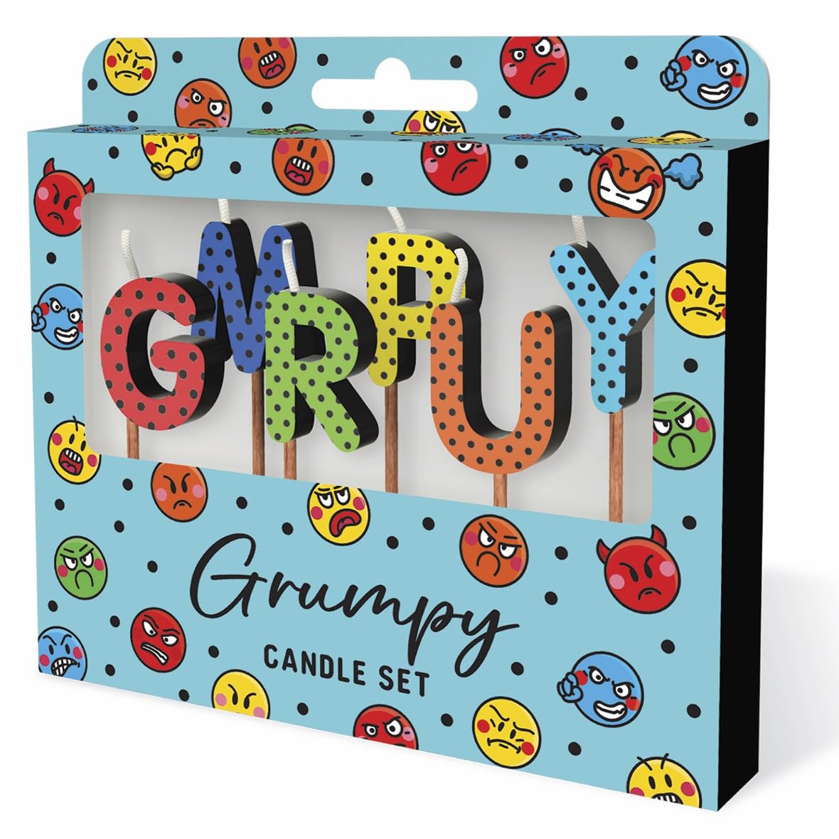 Global Journey Gifts Birthday Cake Celebration Adults Fun Novelty Candle Set (Grumpy)