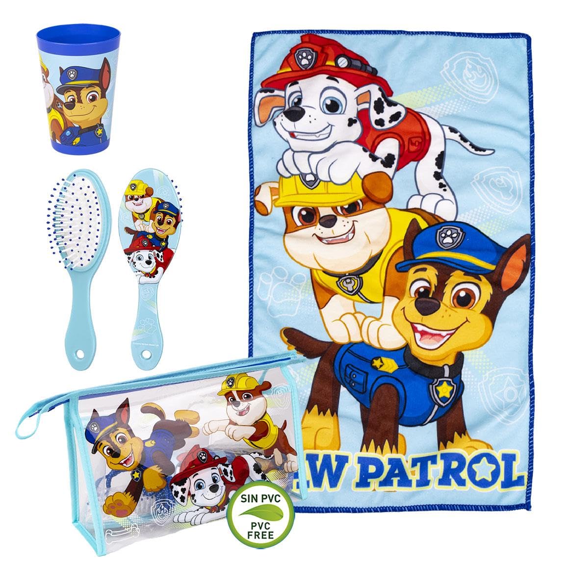 CERDÁ LIFE'S LITTLE MOMENTS Neceser de Aseo de la Patrulla Canina - Cierre de Cremallera - 23 x 15 x 8 cm - Incluye Accesorios - Diseño Impermeable - Ideal para Llevar de Viaje - Producto Original Diseñado en España