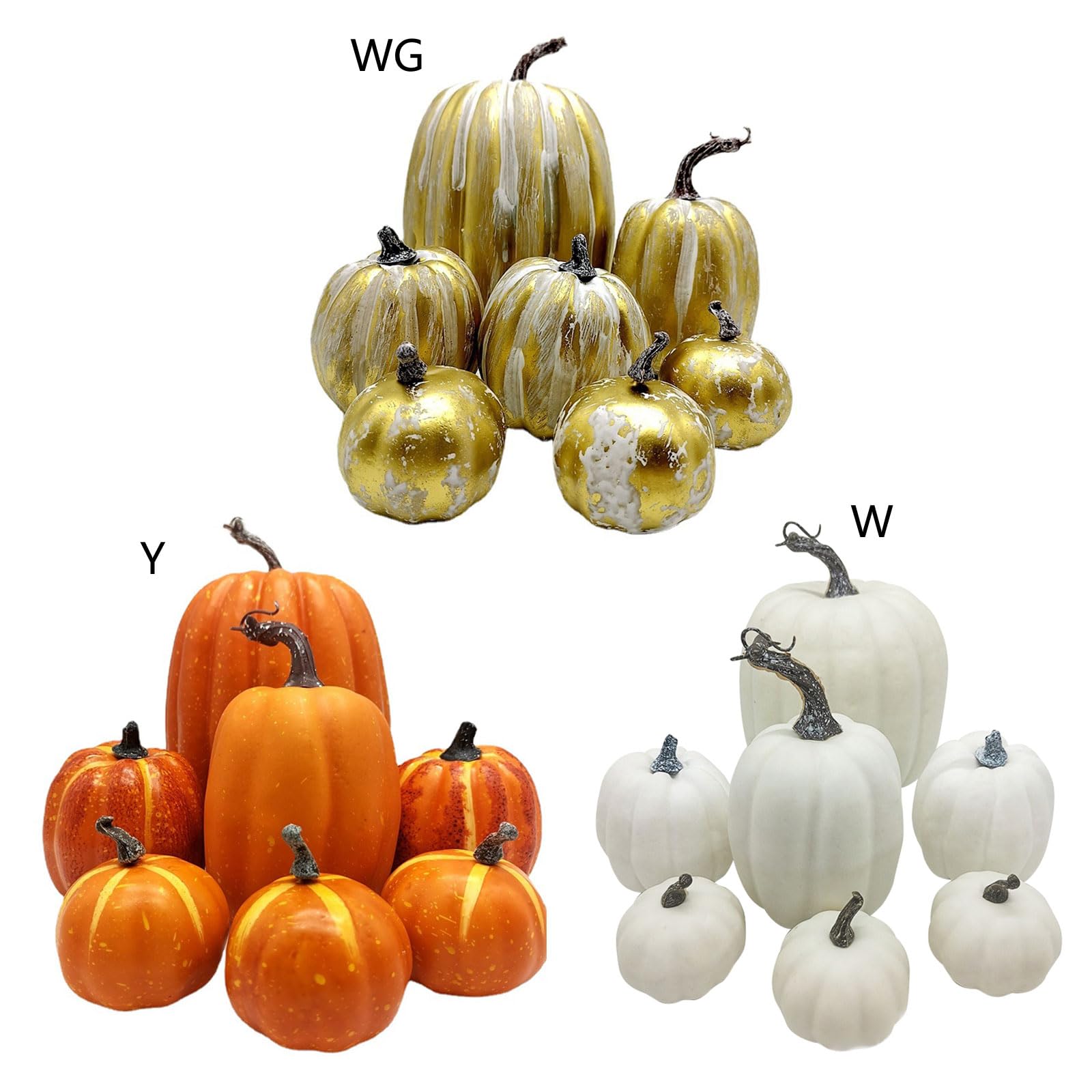 Lot 3 Citrouilles Dorées – Déco Automne Et Thanksgiving – Résine