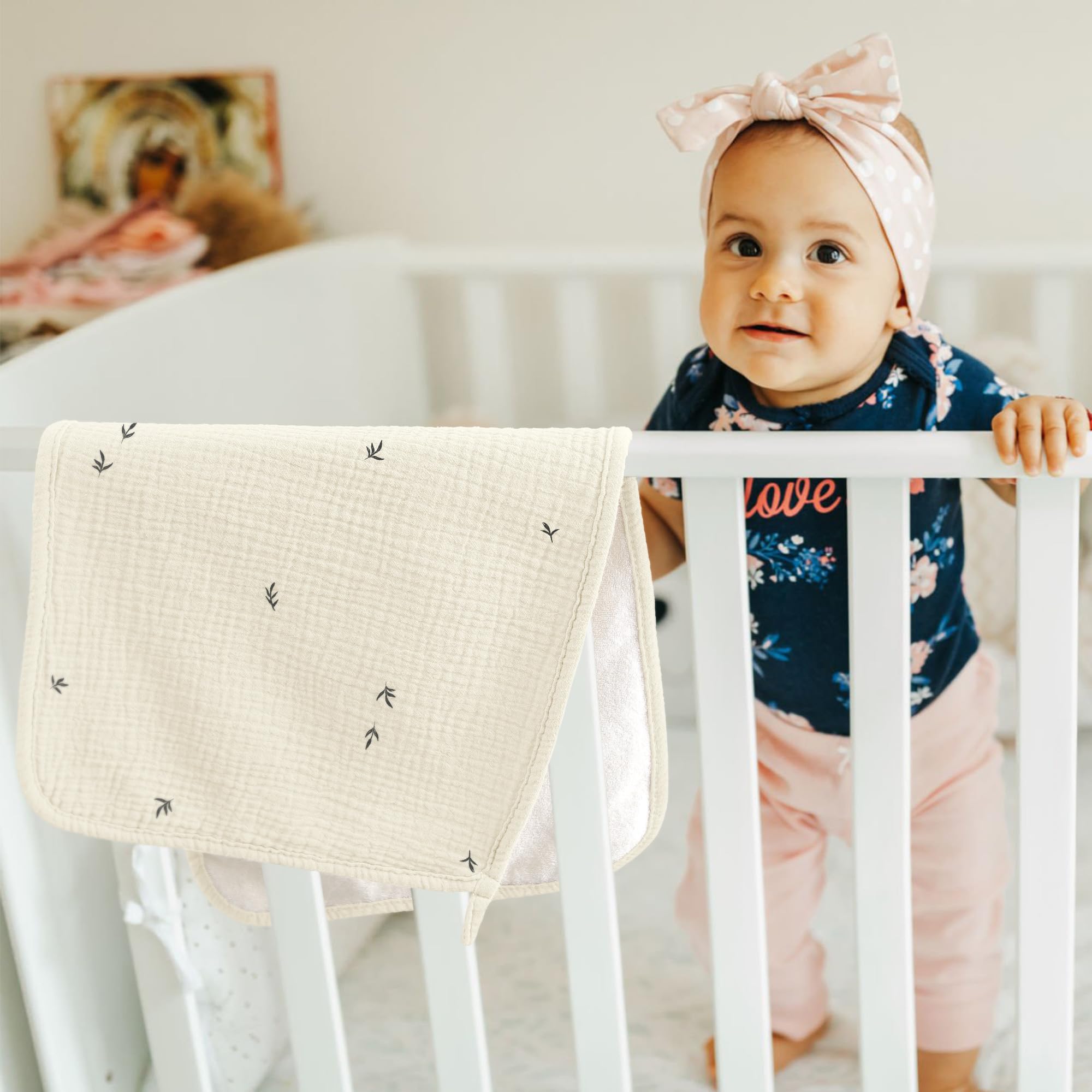 bearmoss Bambino in Mussola Per Neonati, 6 Pezzi, Set 50 X 25 Cm, Super Morbido Assorbente in Mussola A Grana Per Neonati, Unisex, Per Bambine E Ragazzi (Dinosauri)