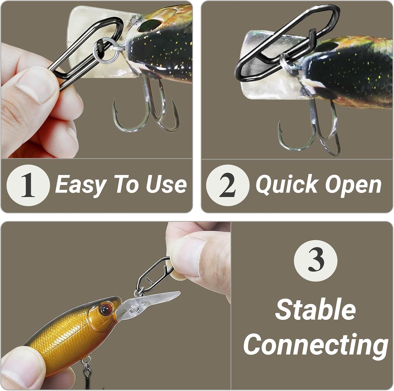 Atibin Steel Wire Fishing Leader Lure Stainless Snap Fishing Leaders Freshwater Saltwater Swivel Leader Wire Strong Black Nickel