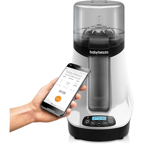 Baby Brezza Smart Baby Bottle Warmer, Breastmilk Warmer + Defroster – Free App - Different Temperatures for Breastmilk + Formula - Universal Fit for All Bottles + Milk Bags - Calentador de Biberones