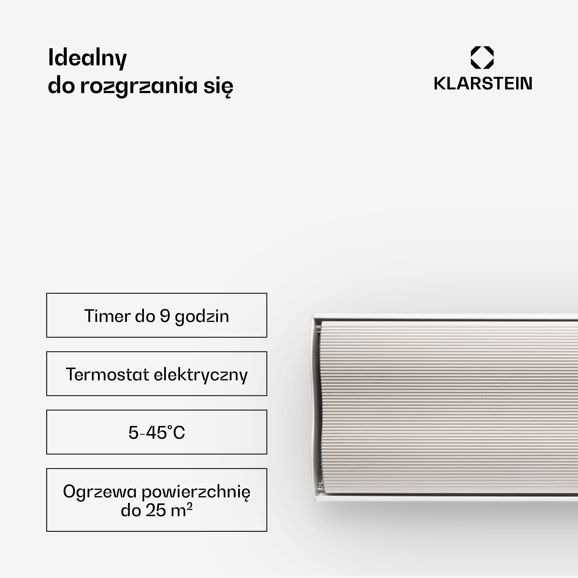 Klarstein Promiennik ciepła, Ogrzewanie elektryczne na taras i do ogrodu, Promiennik podczerwieni z pilotem, Timer, Wyświetlacz LED, Bez emisji CO2, Energooszczędne ogrzewanie, 3000W