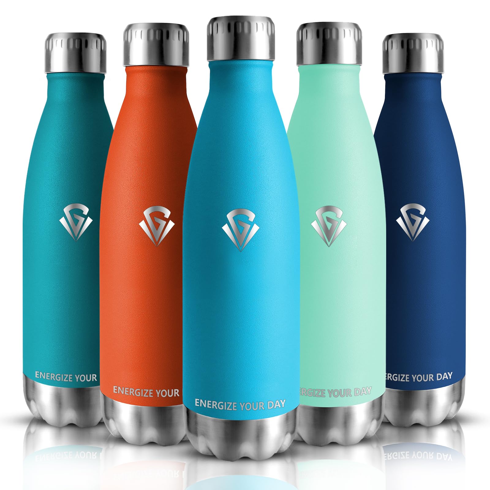 Grsta Borraccia Termica 750ML - Borraccia Palestra, Borraccia Acciaio Inox, Senza BPA, Bottiglia Termica 0.75l Senza Perdite, per Scuola, Bambini, Ufficio