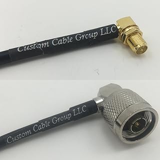 12 inch RG188 RP-SMA FEMALE ANGLE to N MALE ANGLE Pigtail Jumper RF coaxial cable 50ohm Quick USA Shipping