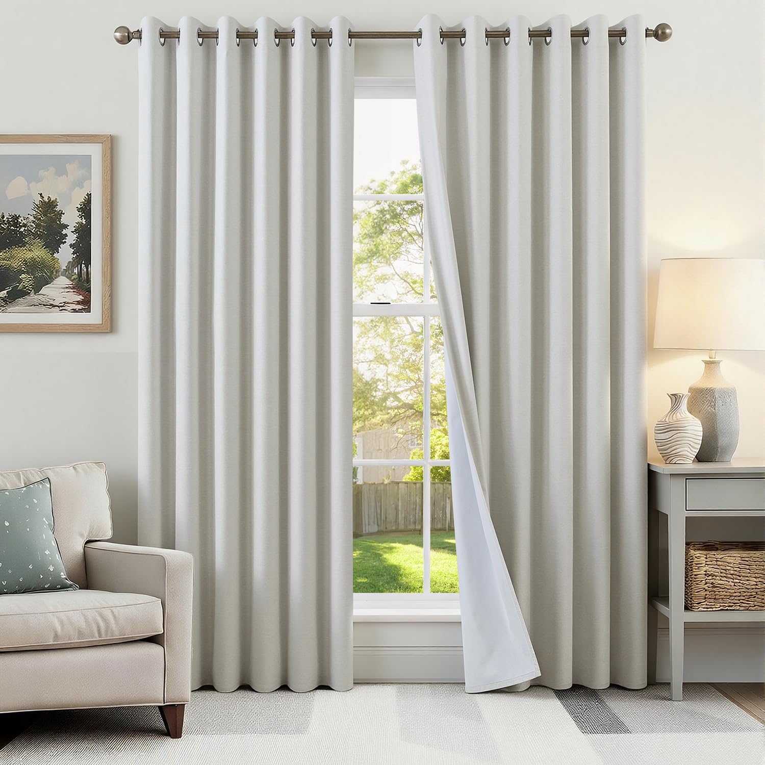 Rideau occultant thermique isolant anti chaleur phonique beige 200x200