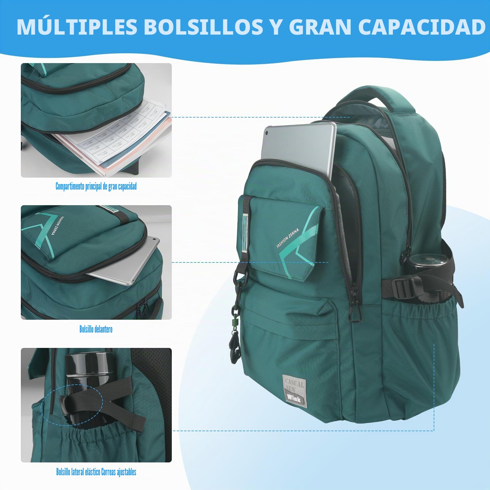 ZHIERNA Mochila escolar para niños, adolescentes, niñas, mochila escolar, mochila para niños de 8, 10, 14 años, mochila escolar grande para regalos escolares, escuela primaria o escuela secundaria