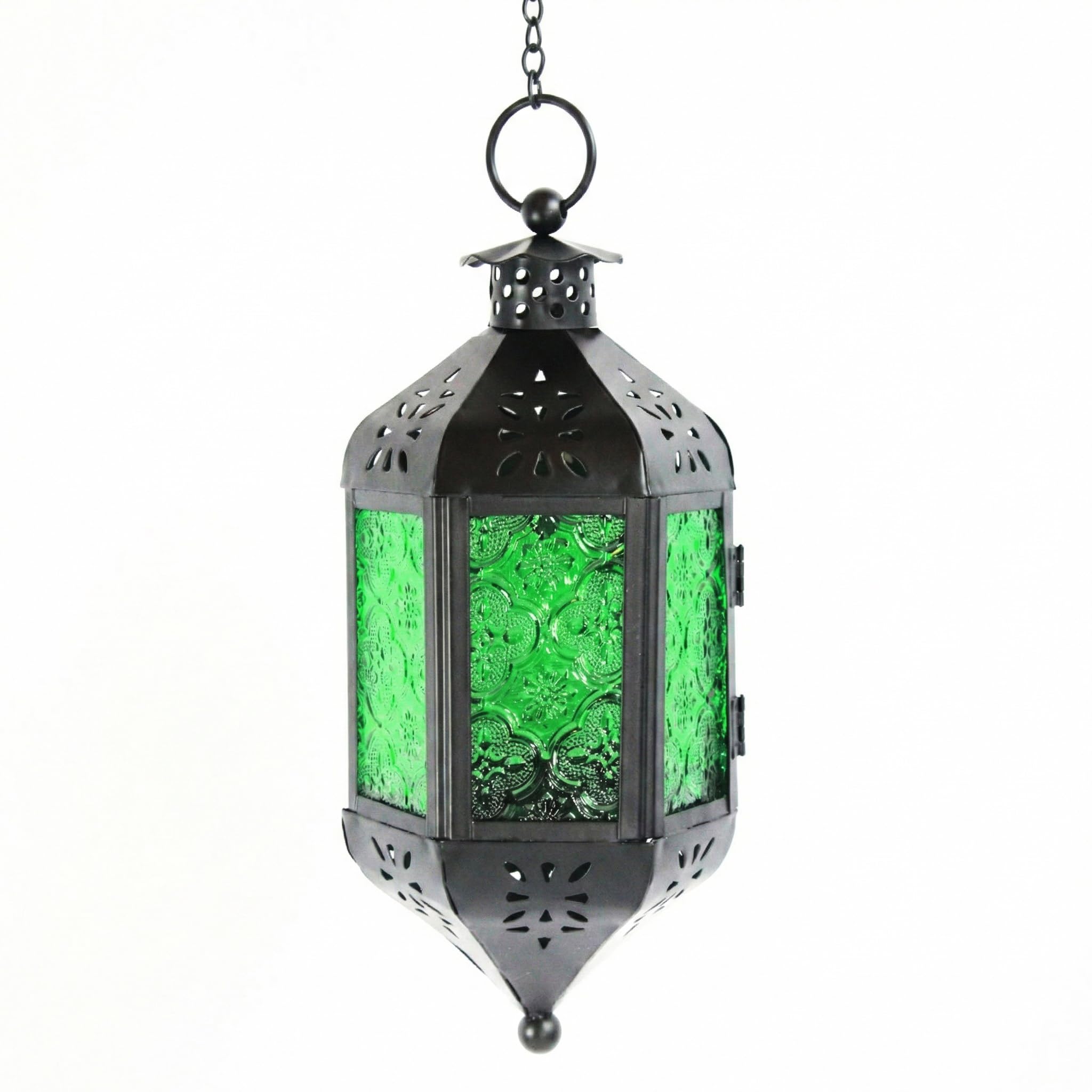 Vela Lanterns 11.5" Hanging Moroccan Decorative Candle Lantern Lamp – Indoor/Outdoor Tea Light Candle Holder for Patio, Porch, Ramadan or Home Decor,