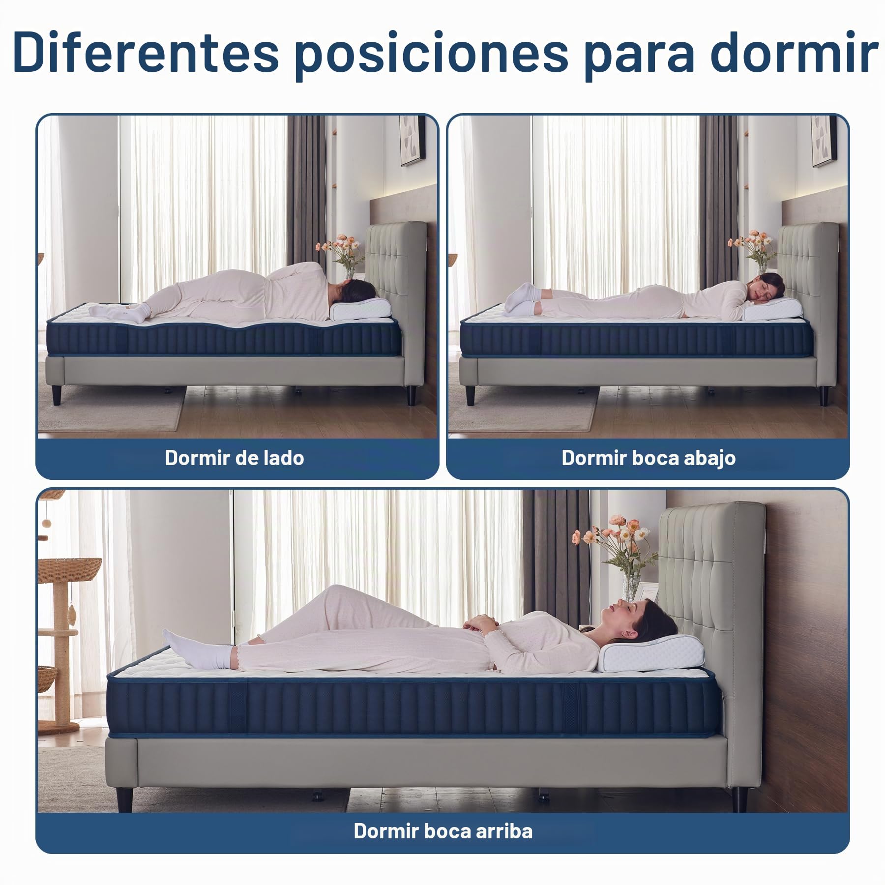Colchón de 140 x 200 grados de dureza H3 de espuma fría y espuma viscoelástica de 16 cm de altura para adultos colchón de espuma fría se envía por paquete