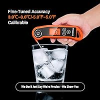 Vista 4 de Termómetro de carne de lectura instantánea, termómetro digital de carne con lectura rápida de 0.5 segundos, termómetro de cocina impermeable IPX5